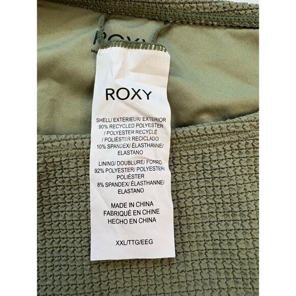 Roxy Women's Essaouira High Leg Moderate Bikini Bottoms Oil Green Size XXL Swim - Picture 6 of 7